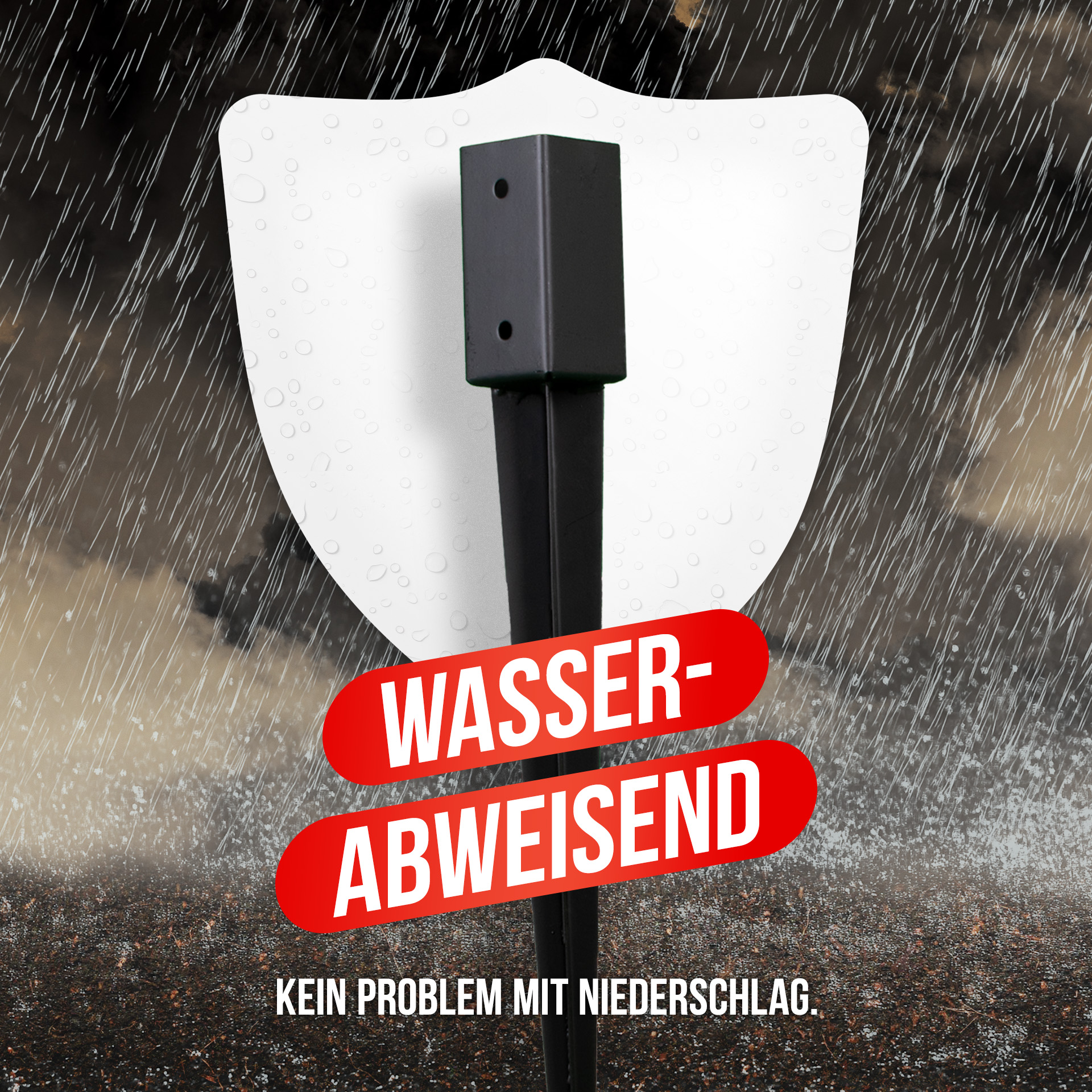 Einschlaghülse/Bodenhülse (71 mm) für Vierkantpfosten, pulverbeschichtet, schwarz