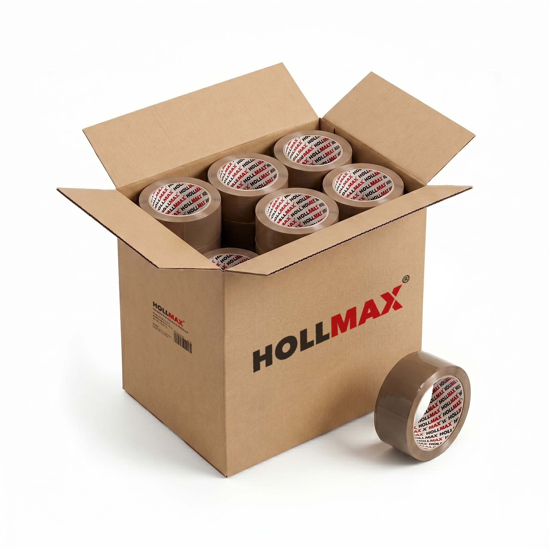 HOLLMAX Profi Paketband, Klebeband, 48 mm, 50 my, 100 m, Karton (36 Stück)