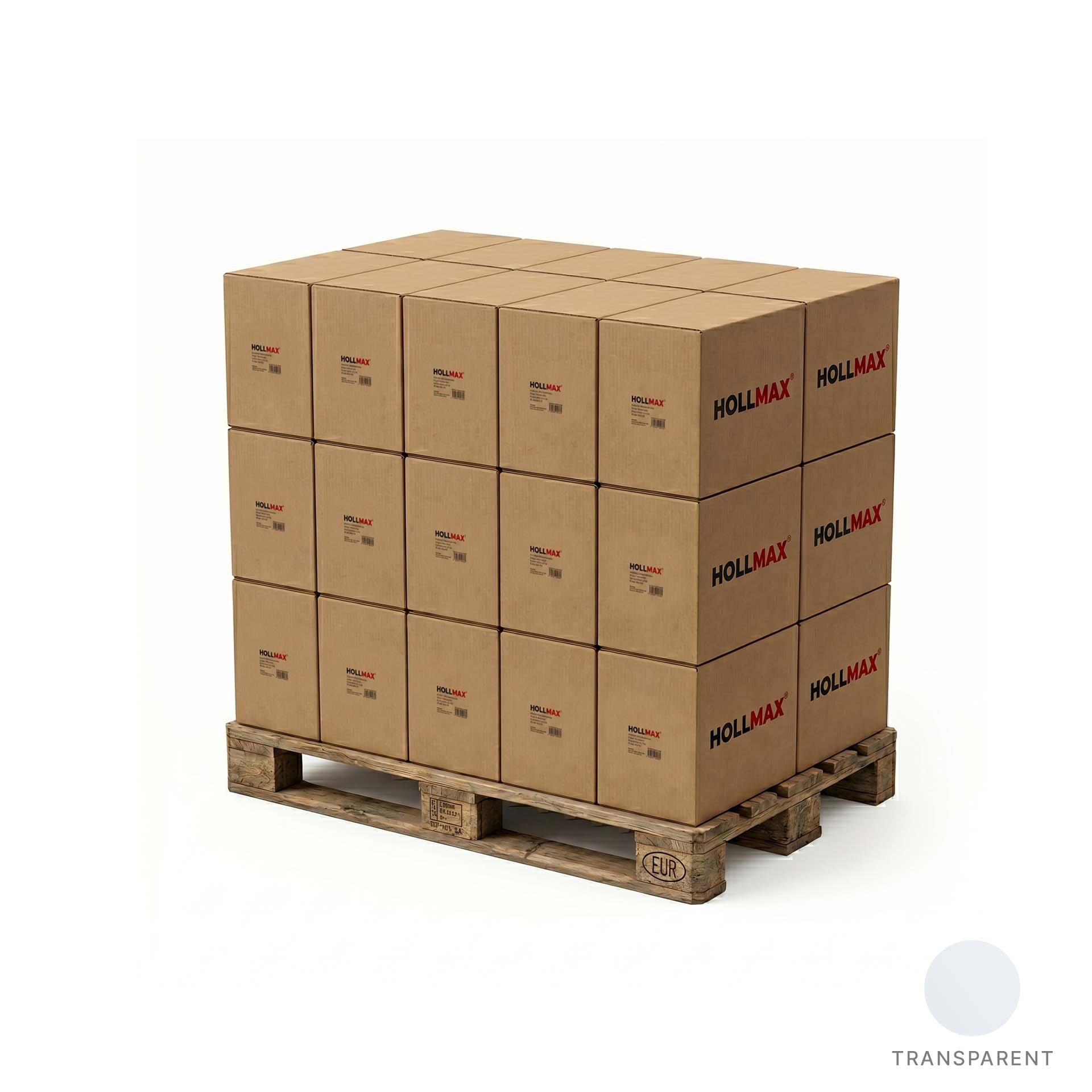 HOLLMAX Profi Stretchfolie, 23 my, 236 m, Palette (240 Stück à 2,5 kg), Transparent