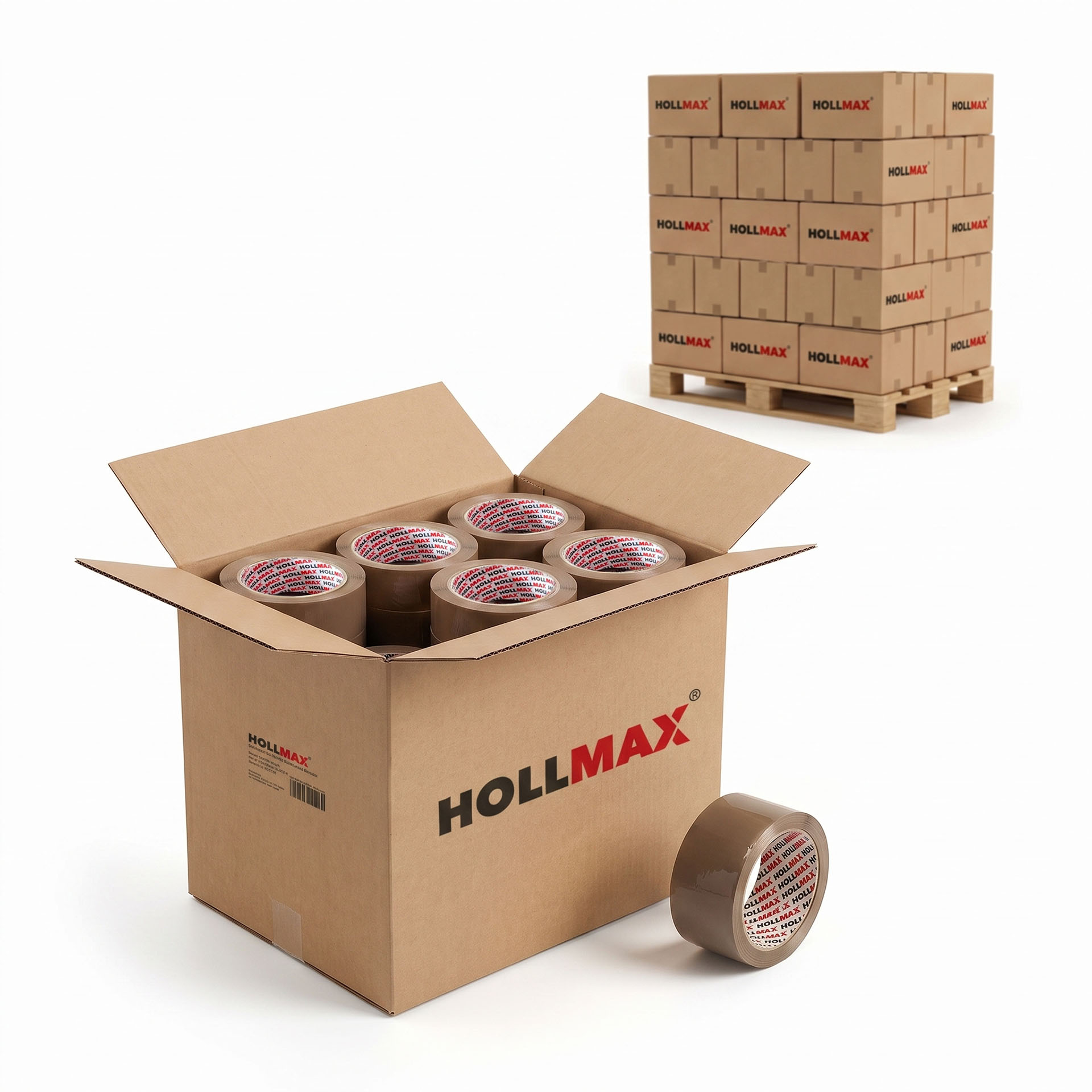 HOLLMAX Profi Paketband, Klebeband, 48 mm, 65 my, 100 m, Palette (1620 Stück)