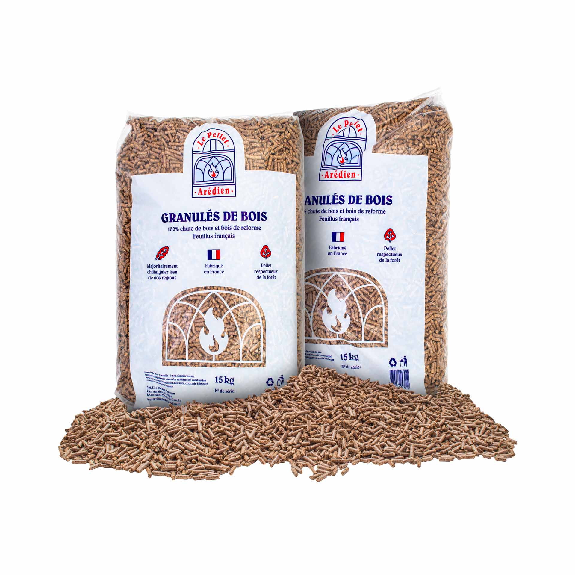Hartholz Pellets 2 x 15 kg, Holzpellets mit hohem Brennwert für Kamin, Heizung, Ofen, aus nachhaltiger Produktion